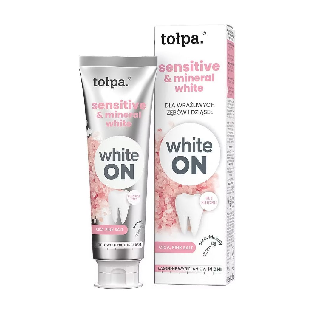 Відбілювальна зубна паста Tolpa White On Sensitive &amp; Mineral White, 75 мл